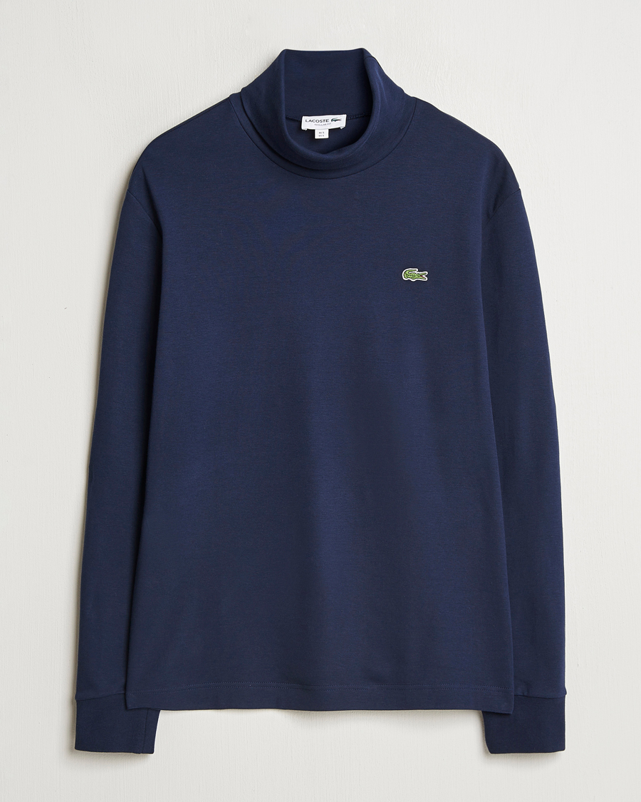 Mies | Puserot | Lacoste | Interlock Cotton Rollneck Navy