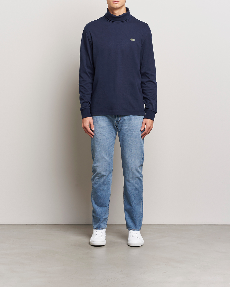 Mies | Puserot | Lacoste | Interlock Cotton Rollneck Navy