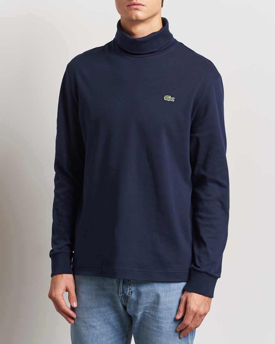 Mies | Puserot | Lacoste | Interlock Cotton Rollneck Navy