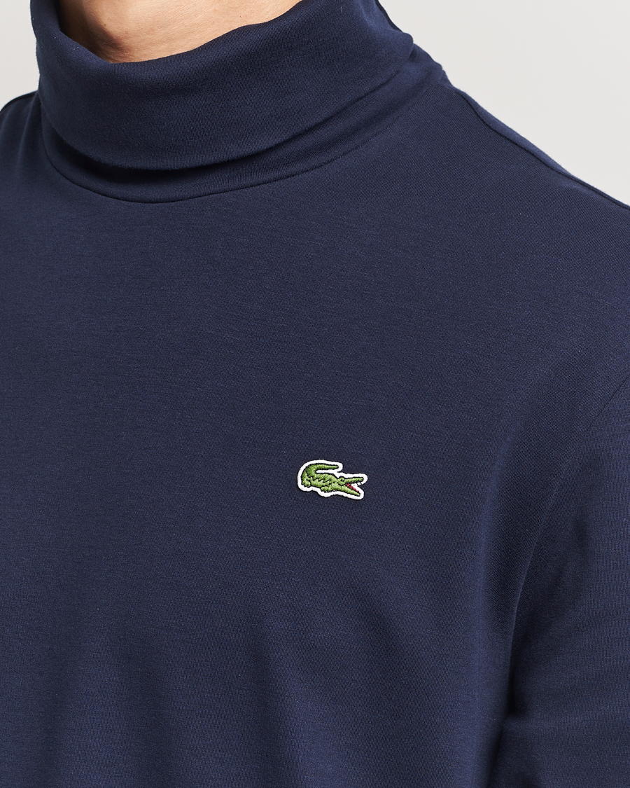 Mies | Puserot | Lacoste | Interlock Cotton Rollneck Navy