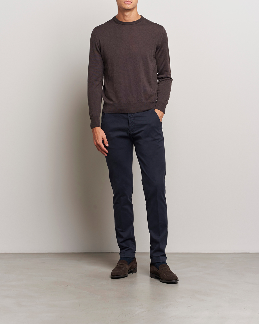 Mies | Housut | Briglia 1949 | Slim Fit Cotton Stretch Chino Navy