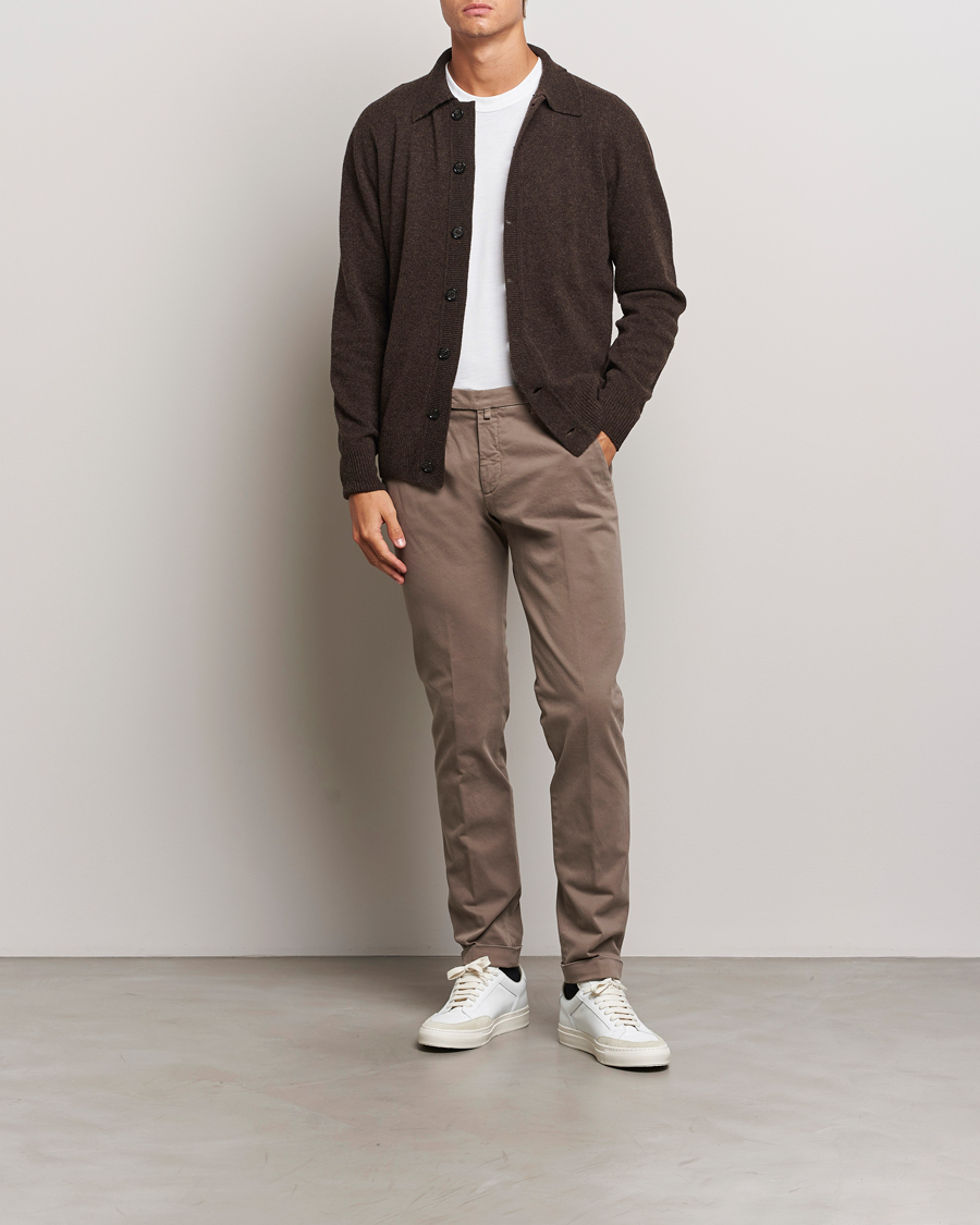 Mies | Housut | Briglia 1949 | Slim Fit Cotton Stretch Chino Taupe