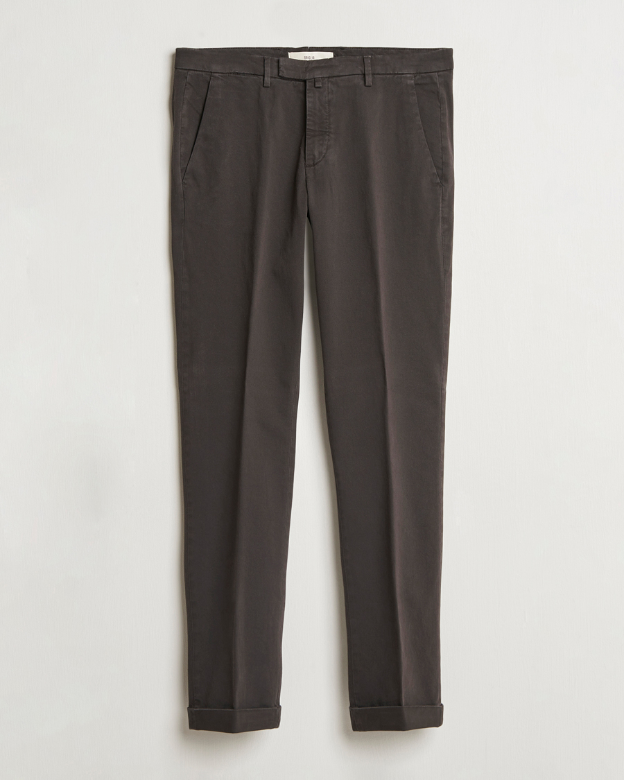 Mies | Housut | Briglia 1949 | Slim Fit Cotton Stretch Chino Dark Brown