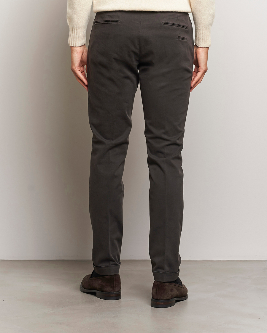Mies | Housut | Briglia 1949 | Slim Fit Cotton Stretch Chino Dark Brown
