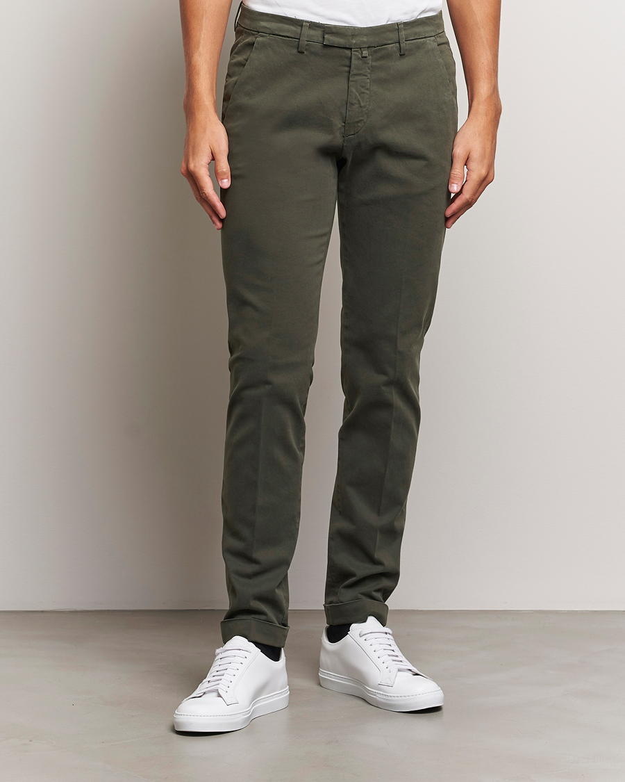 Mies | Housut | Briglia 1949 | Slim Fit Cotton Stretch Chino Military