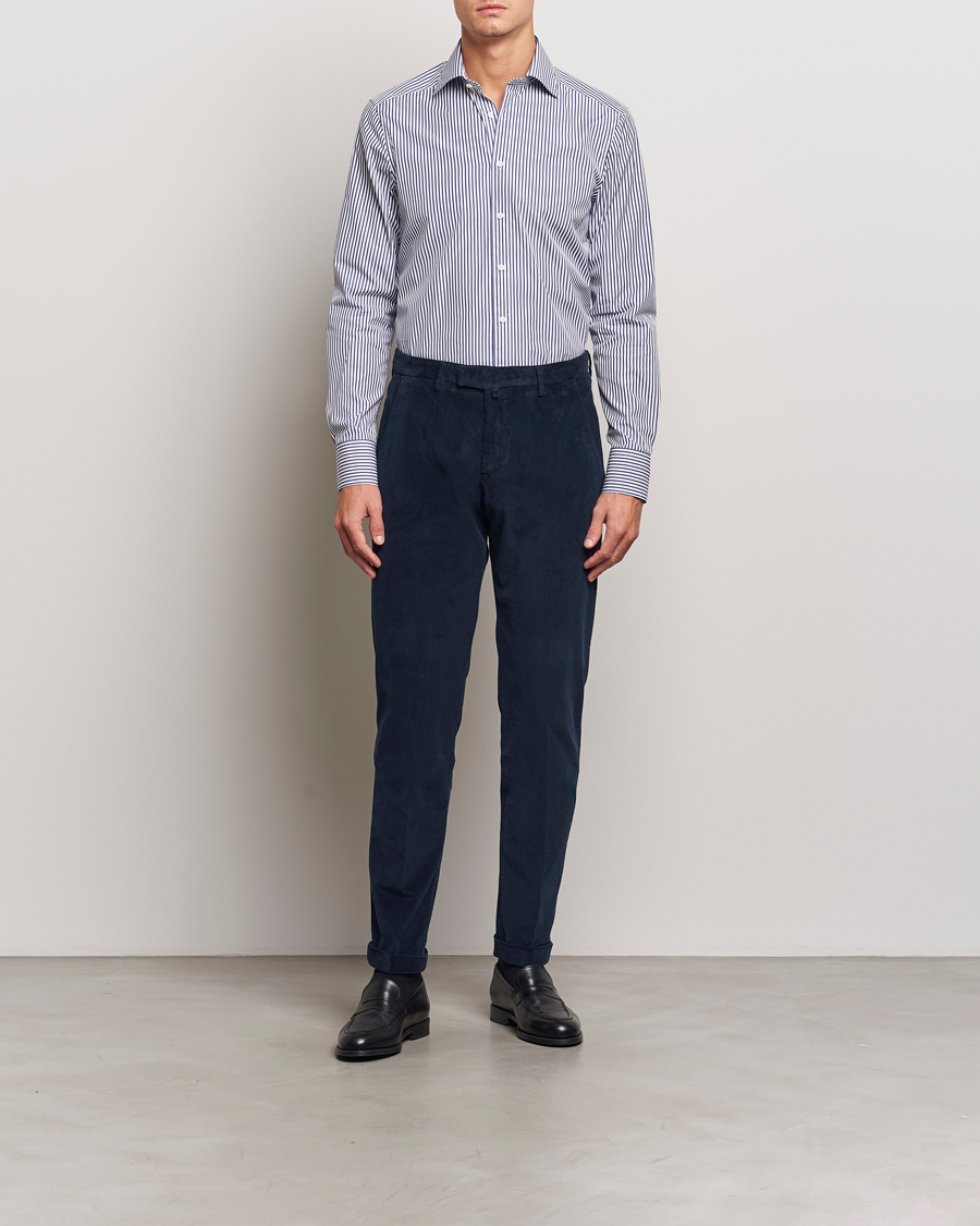 Mies | Housut | Briglia 1949 | Slim Fit Corduroy Trousers Navy