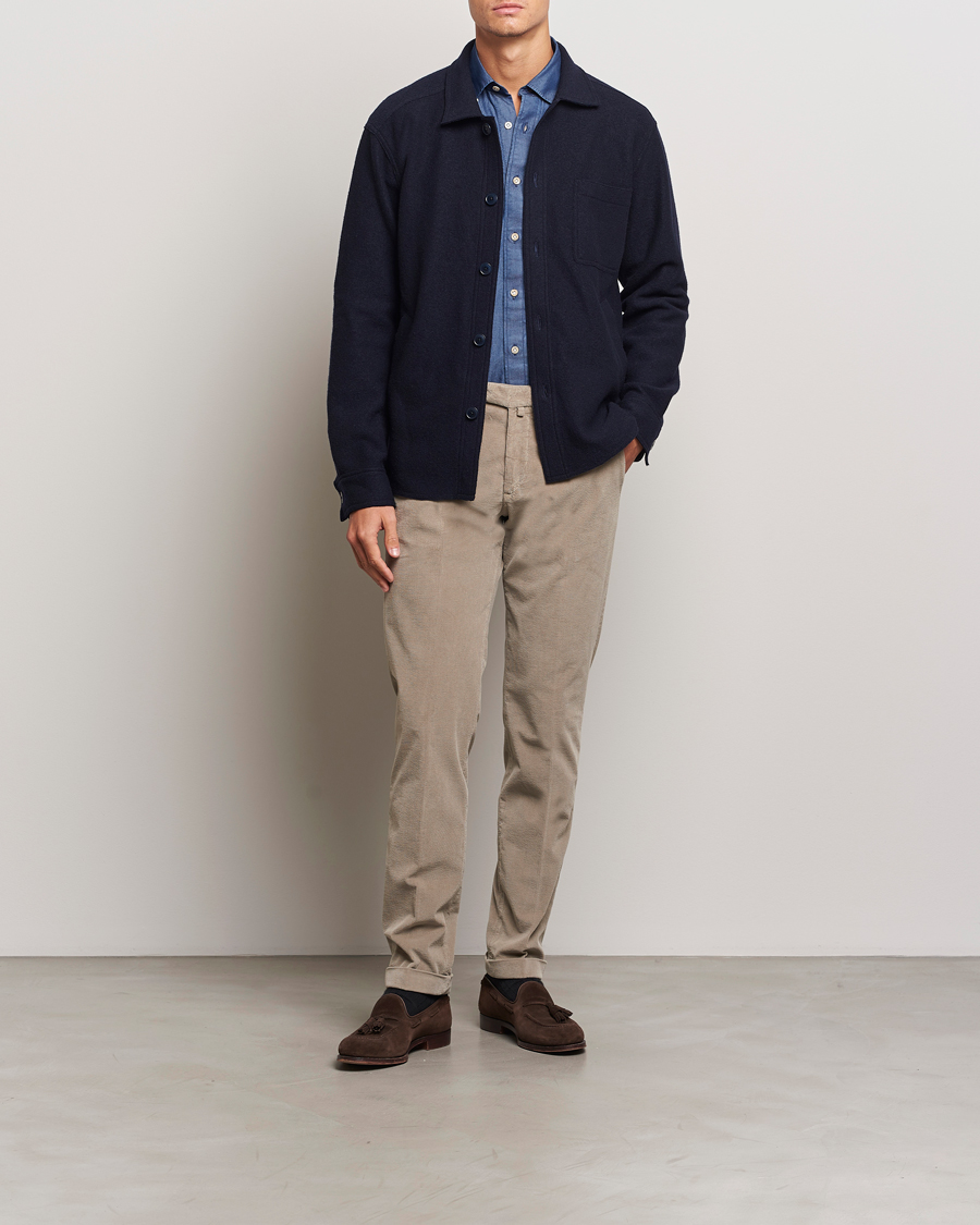 Mies | Housut | Briglia 1949 | Slim Fit Corduroy Trousers Beige