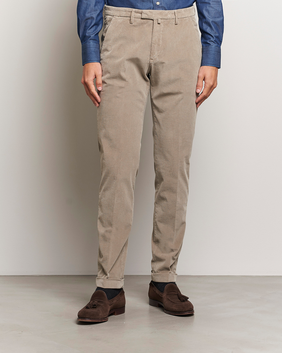 Mies | Housut | Briglia 1949 | Slim Fit Corduroy Trousers Beige