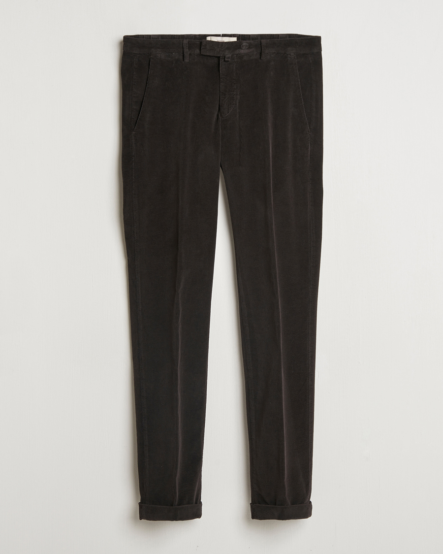 Mies | Housut | Briglia 1949 | Slim Fit Corduroy Trousers Dark Brown