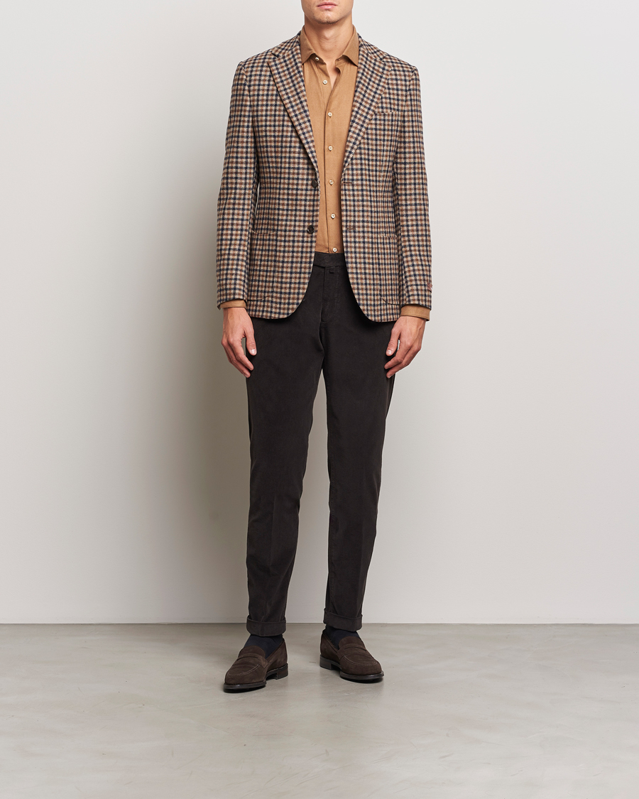 Mies | Housut | Briglia 1949 | Slim Fit Corduroy Trousers Dark Brown