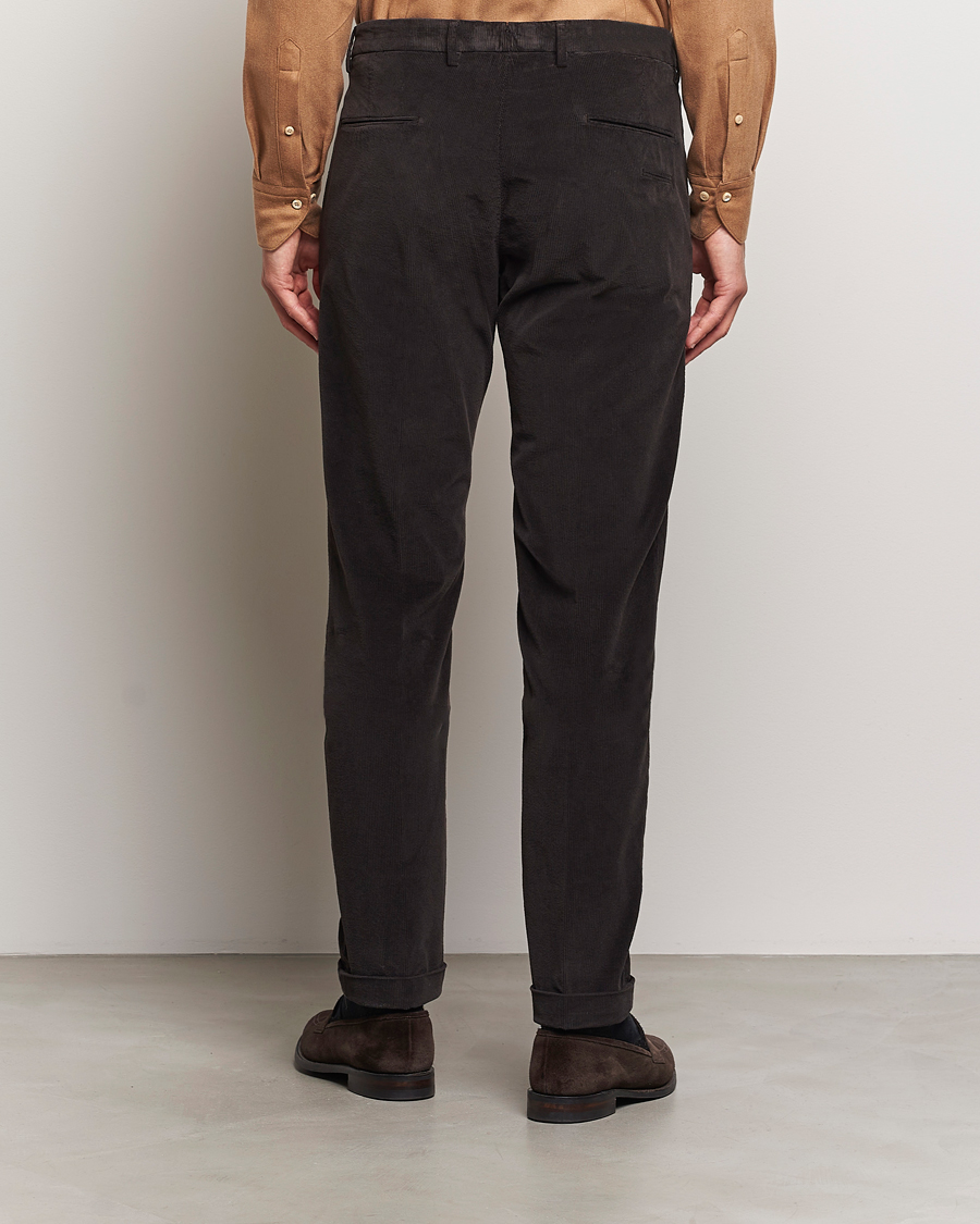 Mies | Housut | Briglia 1949 | Slim Fit Corduroy Trousers Dark Brown