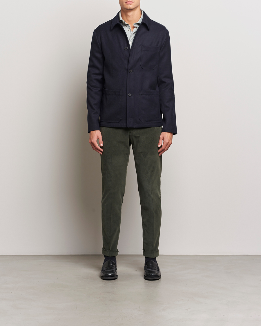 Mies | Housut | Briglia 1949 | Slim Fit Corduroy Trousers Dark Green