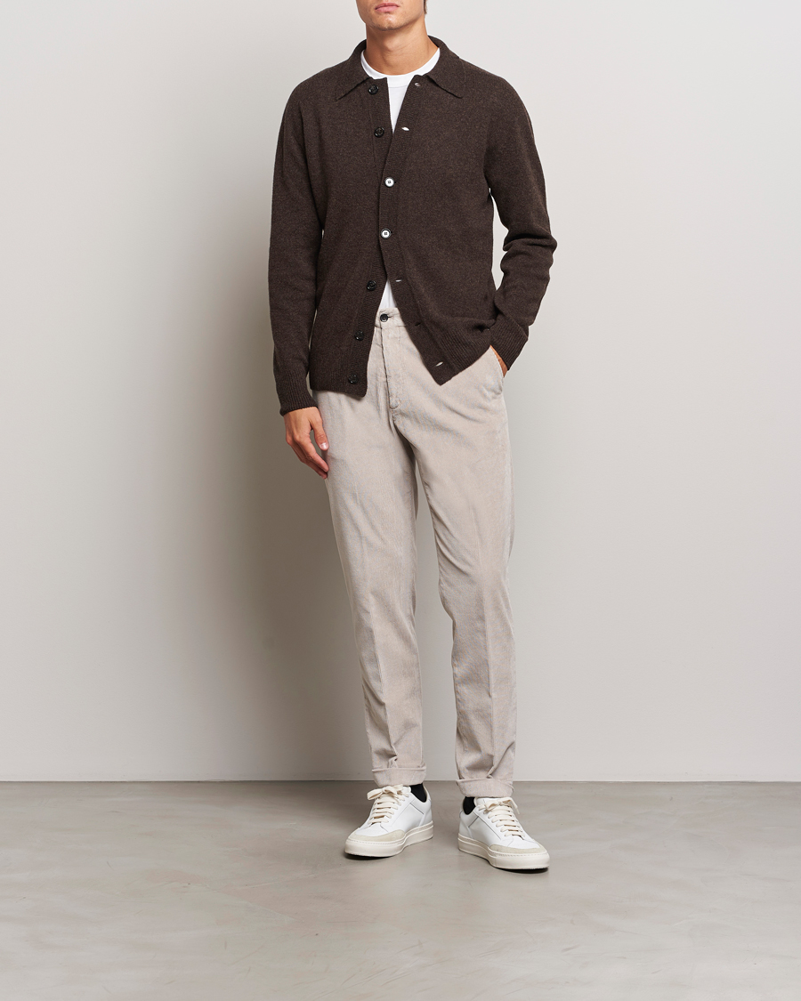 Mies | Housut | Briglia 1949 | Easy Fit Corduroy Trousers Beige