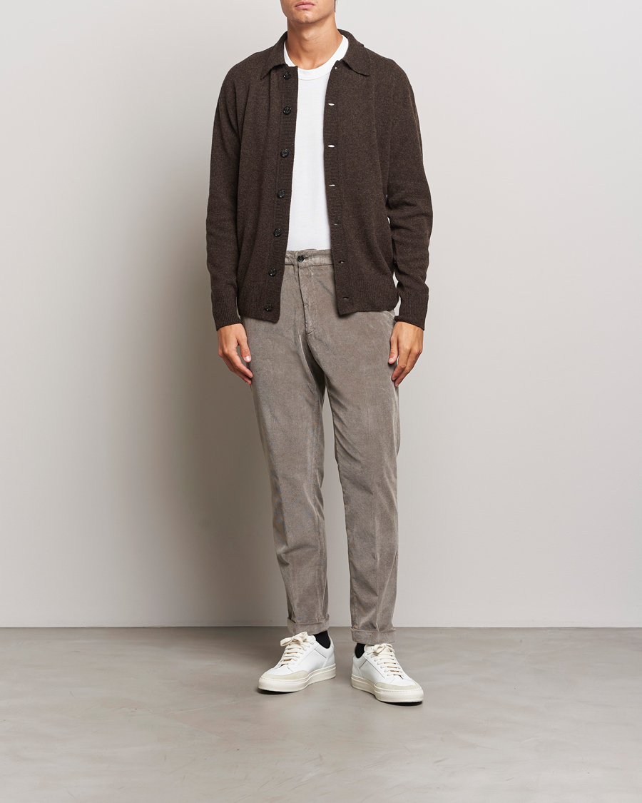 Mies | Housut | Briglia 1949 | Easy Fit Corduroy Trousers Taupe