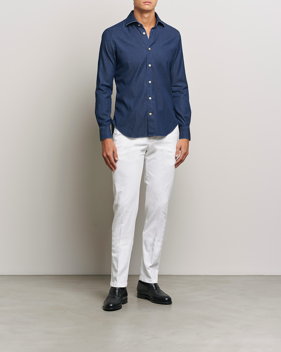 Mies | Housut | Kiton | Cotton Stretch Trousers Optic White