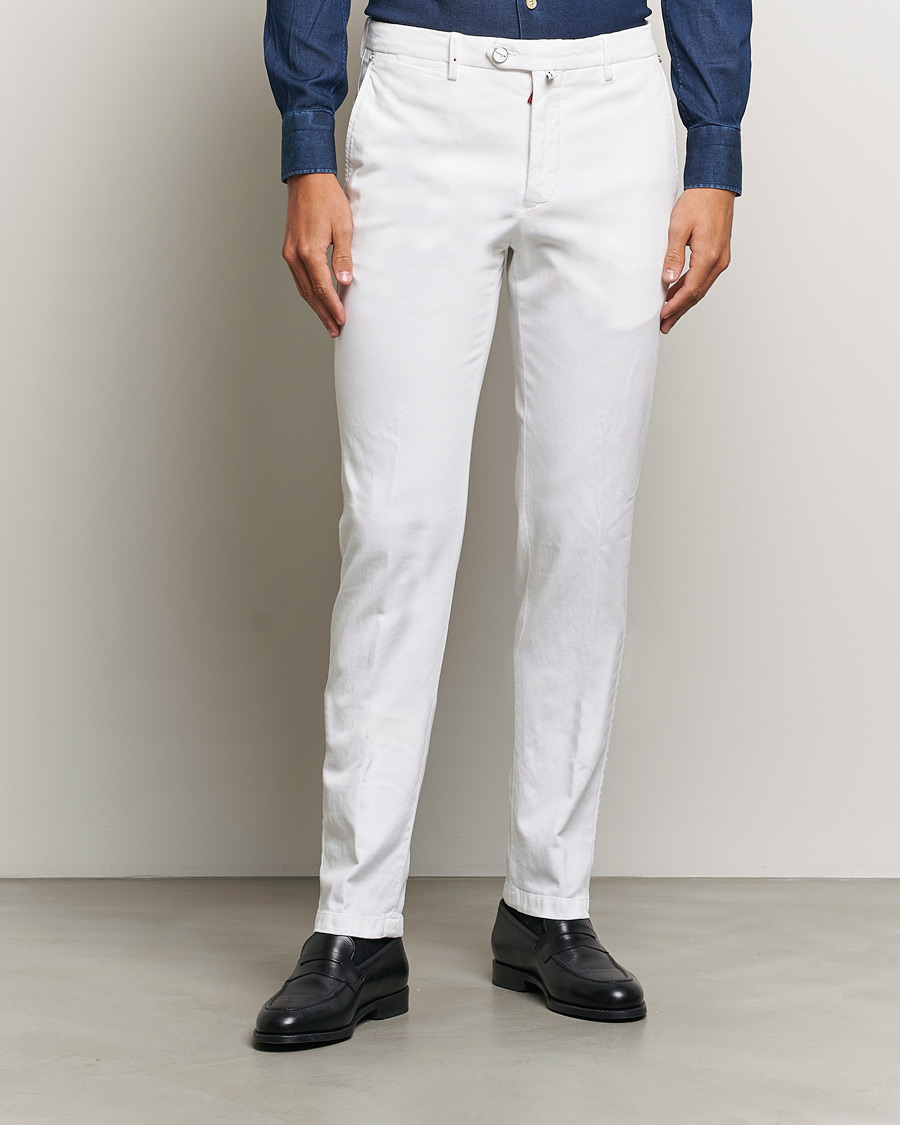 Mies | Housut | Kiton | Cotton Stretch Trousers Optic White