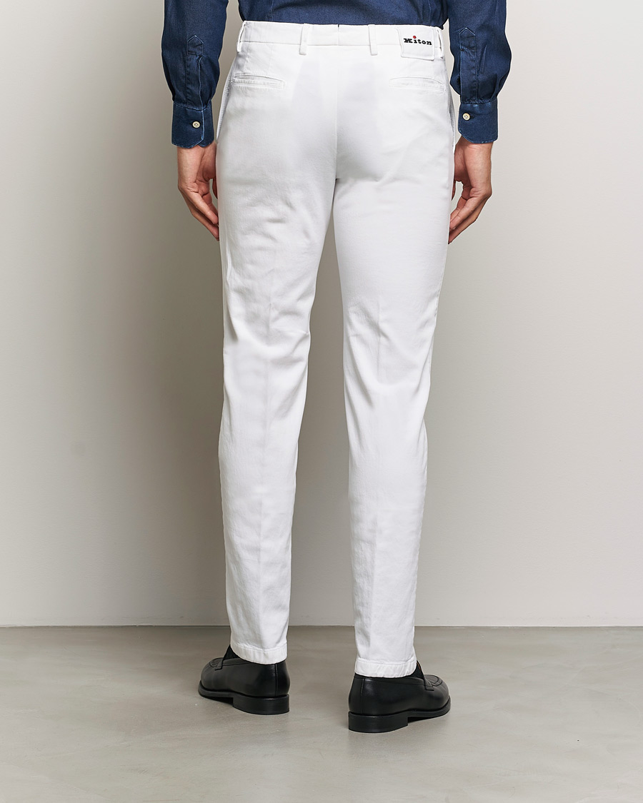 Mies | Housut | Kiton | Cotton Stretch Trousers Optic White