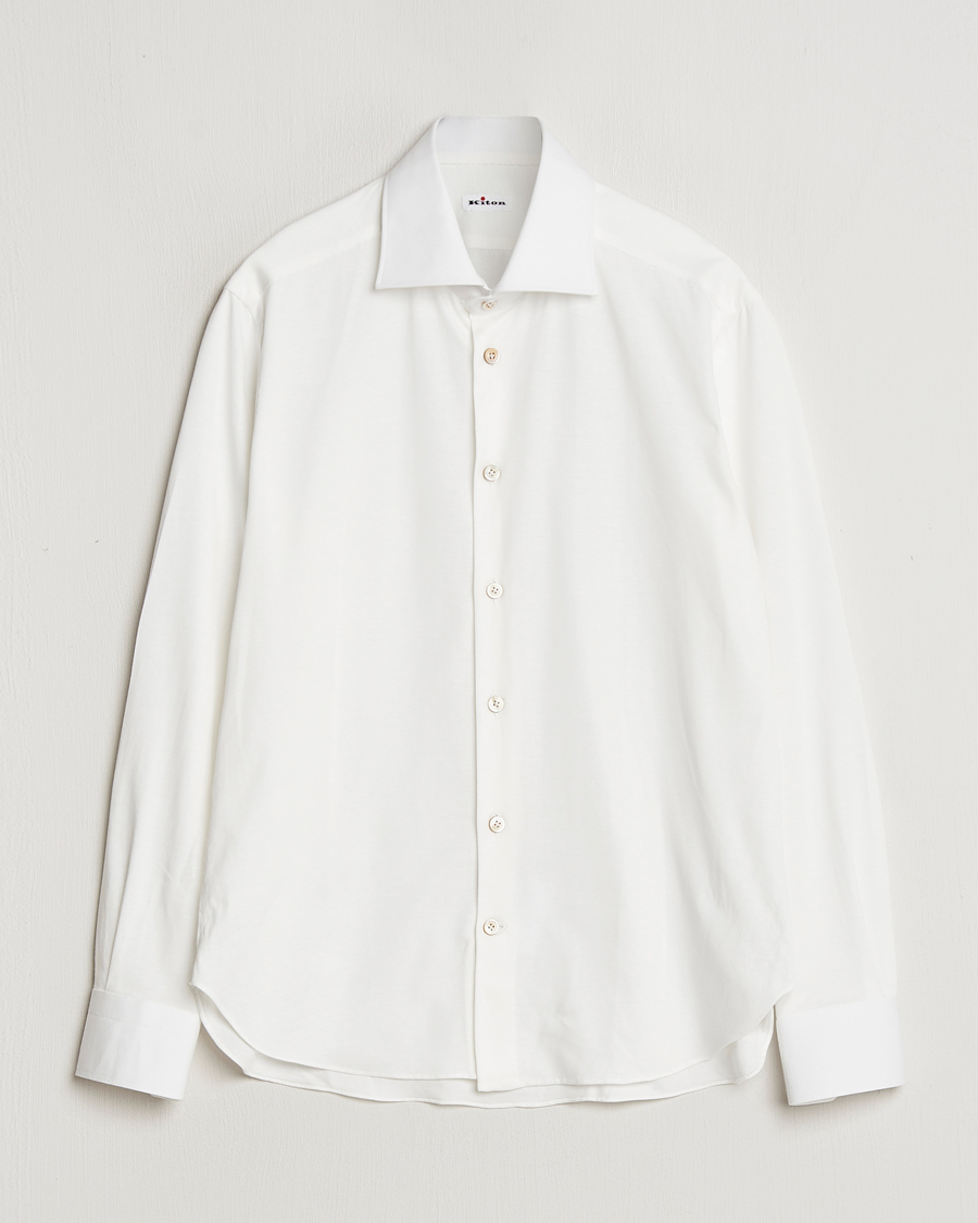 Mies | Kauluspaidat | Kiton | Cotton Jersey Shirt White