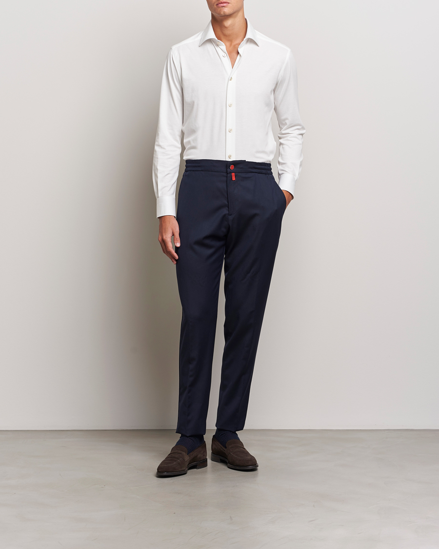 Mies | Kauluspaidat | Kiton | Cotton Jersey Shirt White