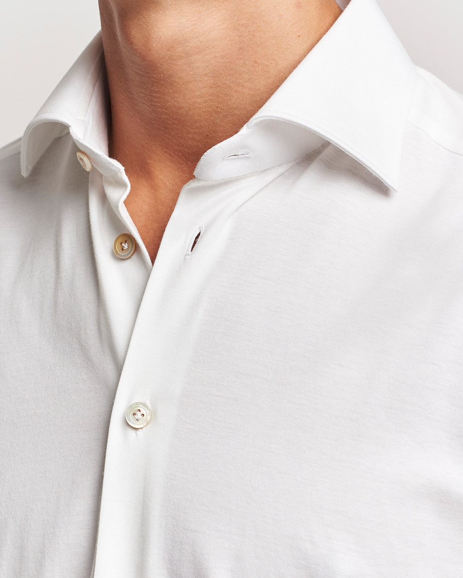 Mies | Kauluspaidat | Kiton | Cotton Jersey Shirt White