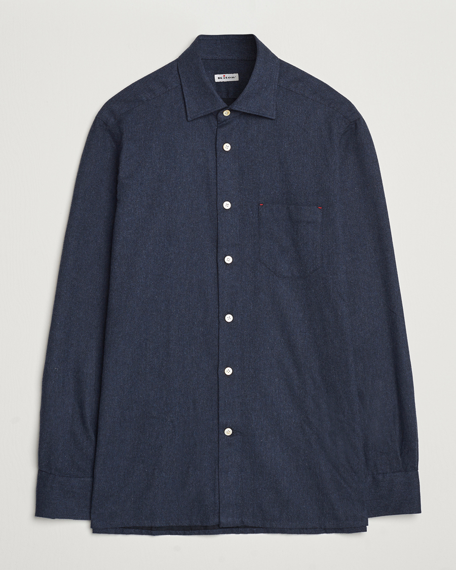 Mies | Kauluspaidat | Kiton | Soft Flannel Sport Shirt Navy