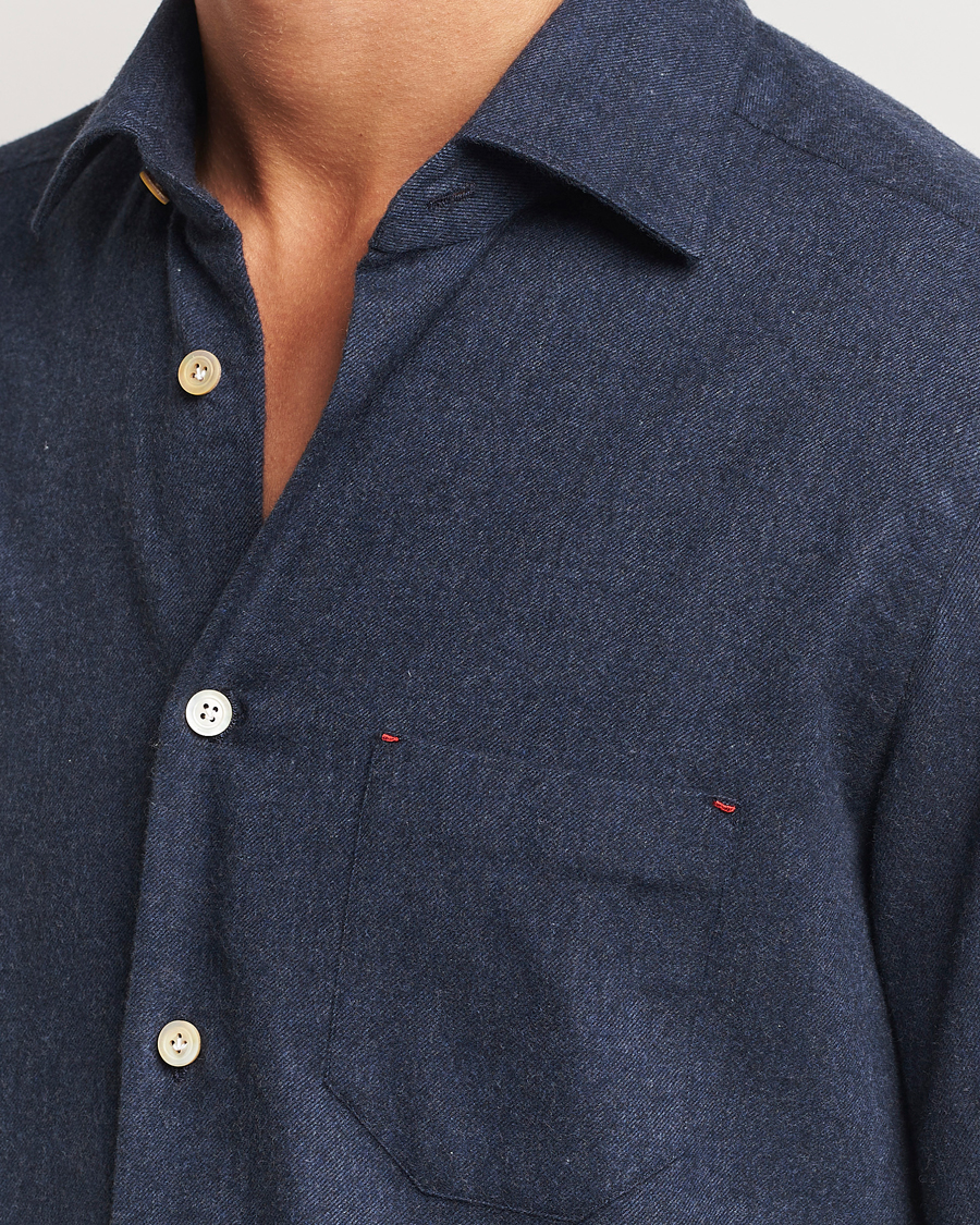 Mies | Kauluspaidat | Kiton | Soft Flannel Sport Shirt Navy