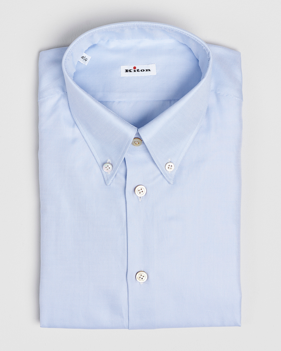 Mies | Kauluspaidat | Kiton | Slim Fit Button Down Oxford Shirt Light Blue