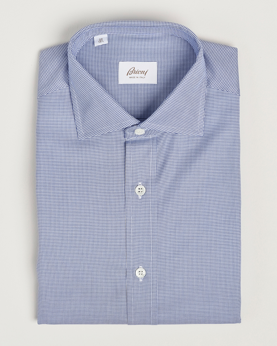 Mies | Kauluspaidat | Brioni | Slim Fit Micro Structure Dress Shirt Light Blue