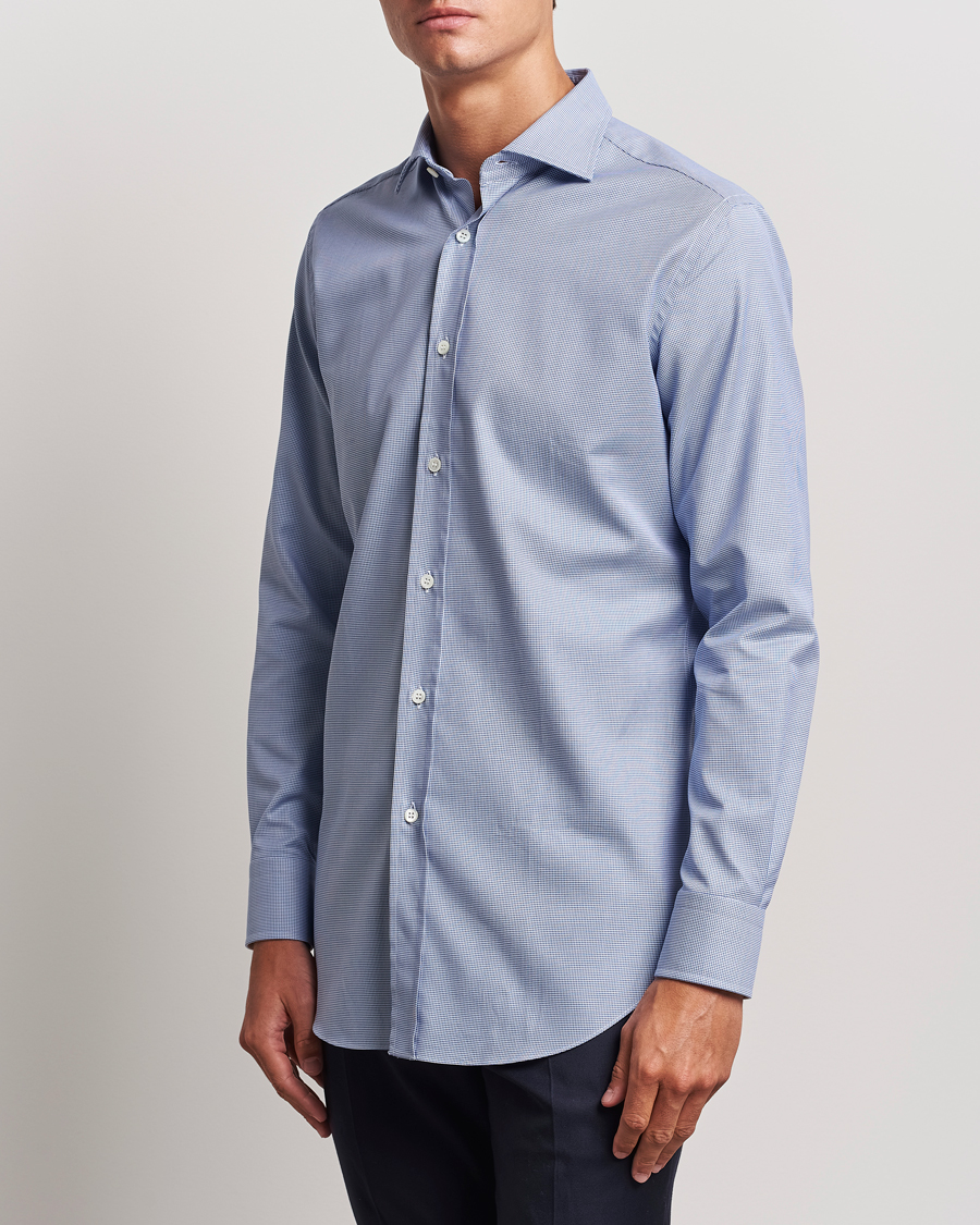 Mies | Kauluspaidat | Brioni | Slim Fit Micro Structure Dress Shirt Light Blue