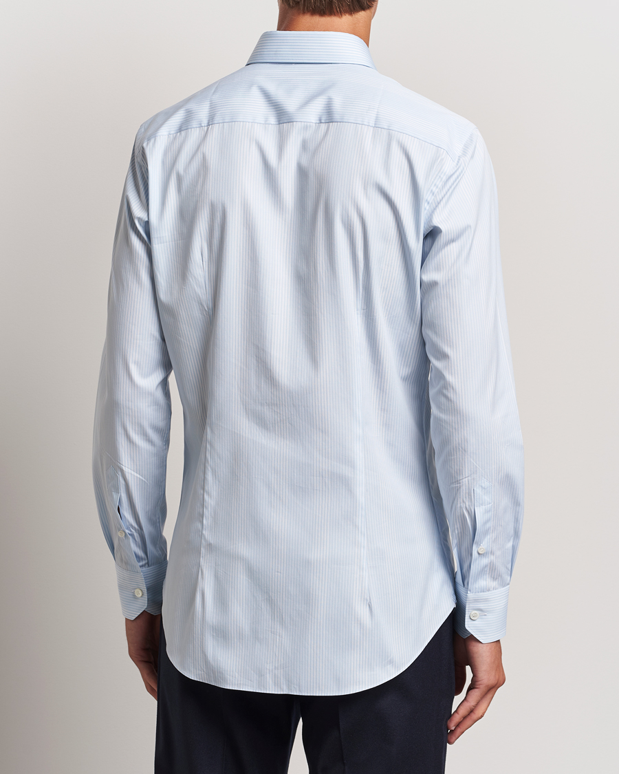 Mies | Kauluspaidat | Brioni | Slim Fit Striped Dress Shirt Light Blue