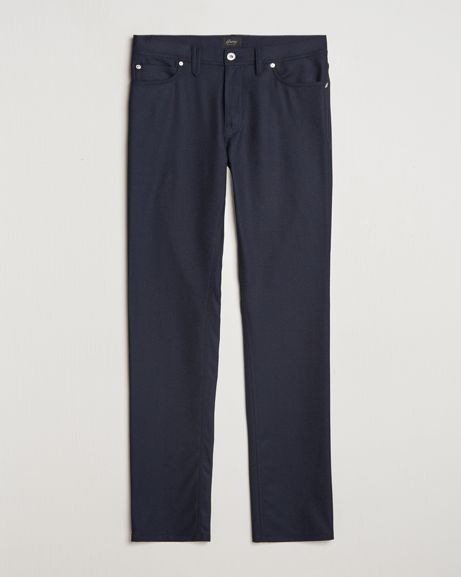 Mies | Housut | Brioni | Slim Fit 5-Pocket Flannel Pants Navy