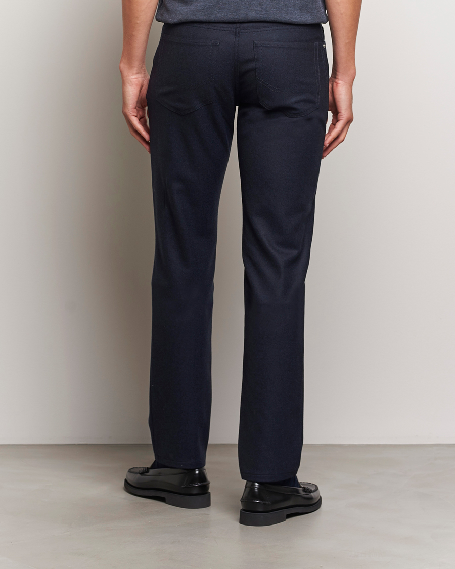 Mies | Housut | Brioni | Slim Fit 5-Pocket Flannel Pants Navy