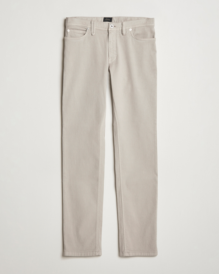 Mies | Housut | Brioni | Slim Fit 5-Pocket Cotton Pants Light Beige