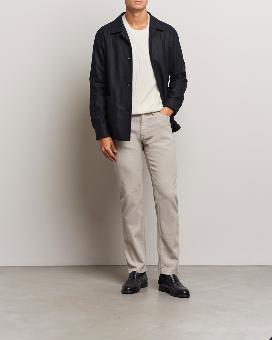 Mies | Housut | Brioni | Slim Fit 5-Pocket Cotton Pants Light Beige