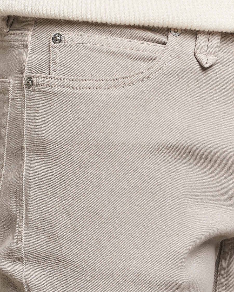 Mies | Housut | Brioni | Slim Fit 5-Pocket Cotton Pants Light Beige