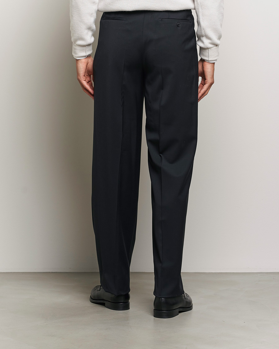 Mies | Housut | Brioni | Pleated Wool Trousers Navy