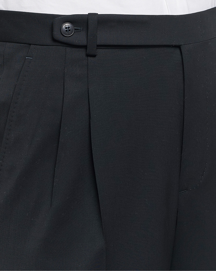 Mies | Housut | Brioni | Pleated Wool Trousers Navy