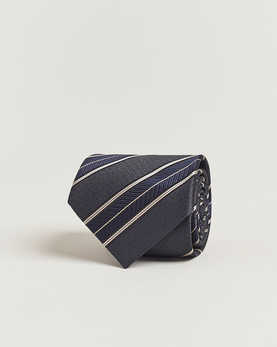 Mies | Brioni Regimental Stripe Silk Tie Navy | Brioni | Regimental Stripe Silk Tie Navy