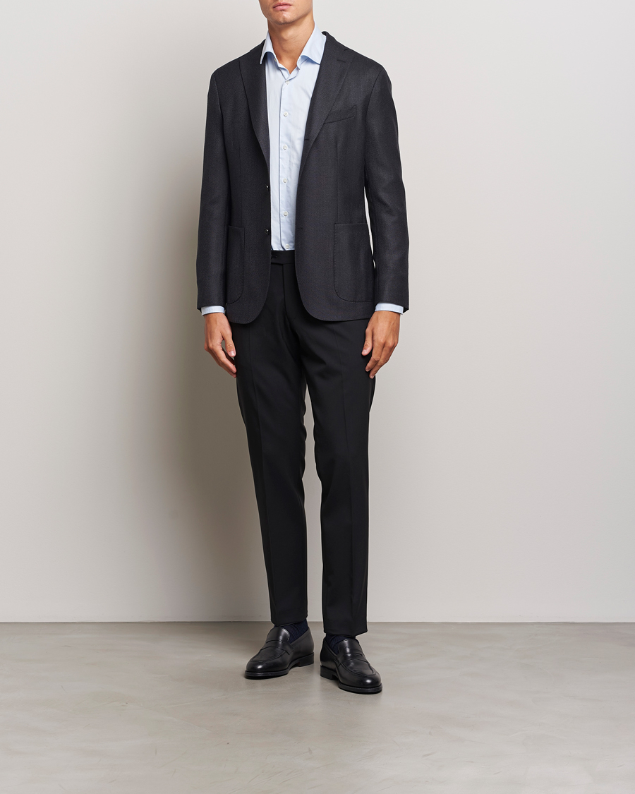 Mies | Pikkutakit | Boglioli | K Jacket Wool Hopsack Blazer Charcoal