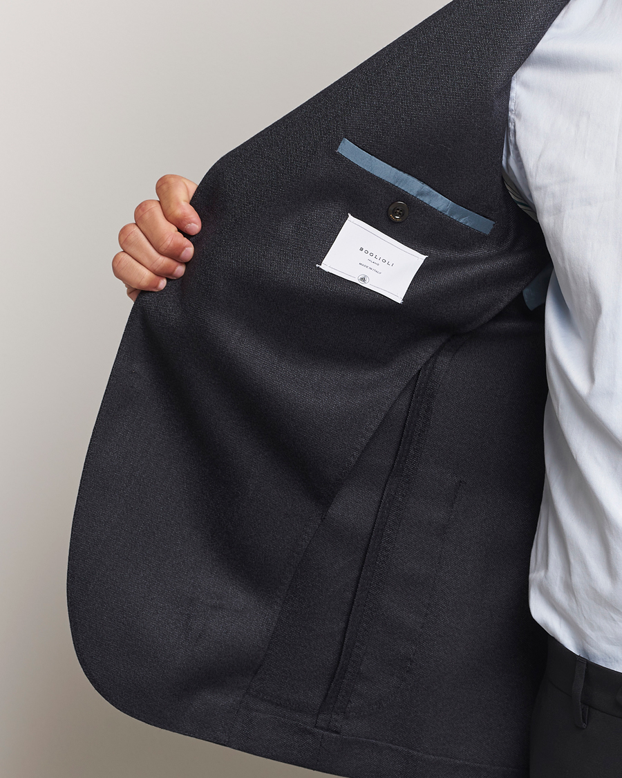 Mies | Pikkutakit | Boglioli | K Jacket Wool Hopsack Blazer Charcoal