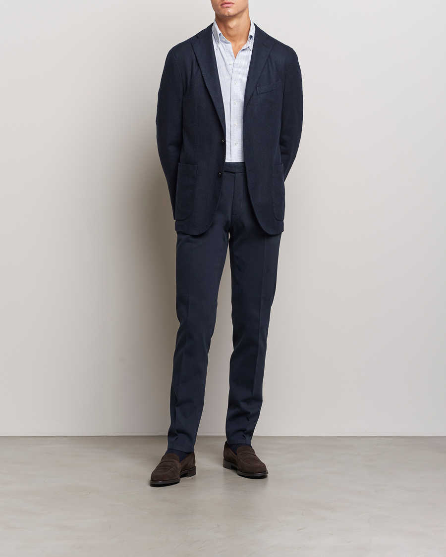 Mies | Pikkutakit | Boglioli | K Jacket Wool Herringbone Blazer Navy
