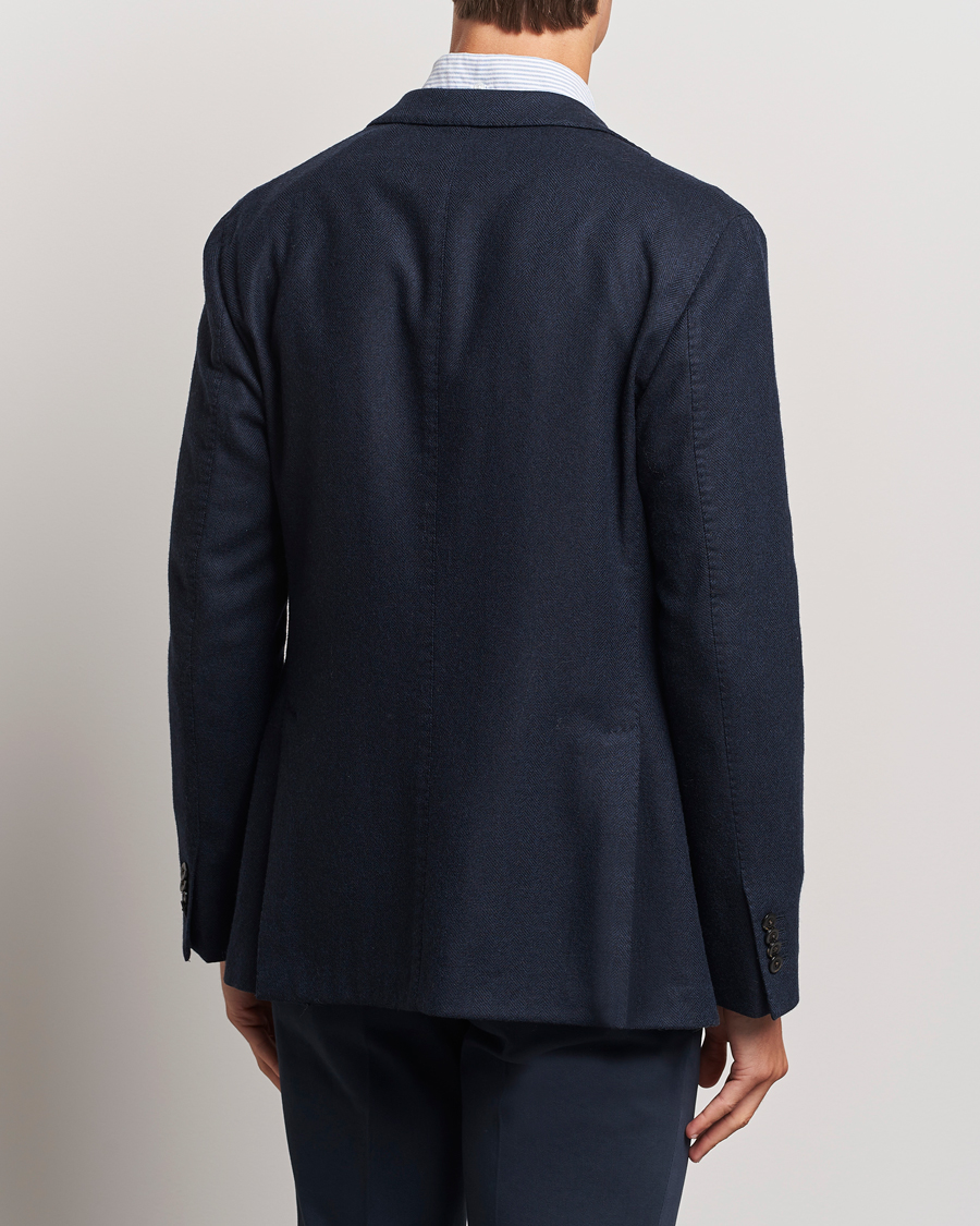 Mies | Pikkutakit | Boglioli | K Jacket Wool Herringbone Blazer Navy