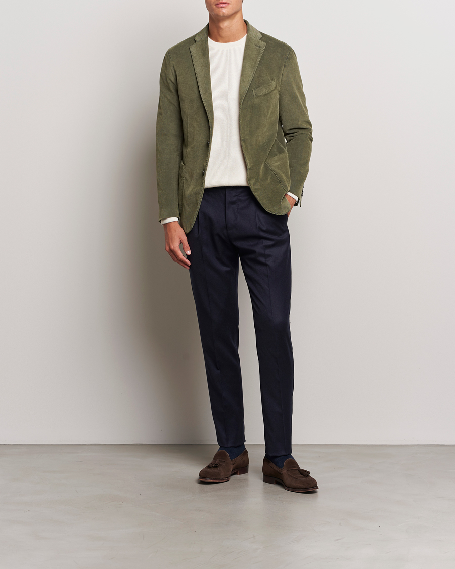 Mies | Pikkutakit | Boglioli | K Jacket Corduroy Blazer Dark Green