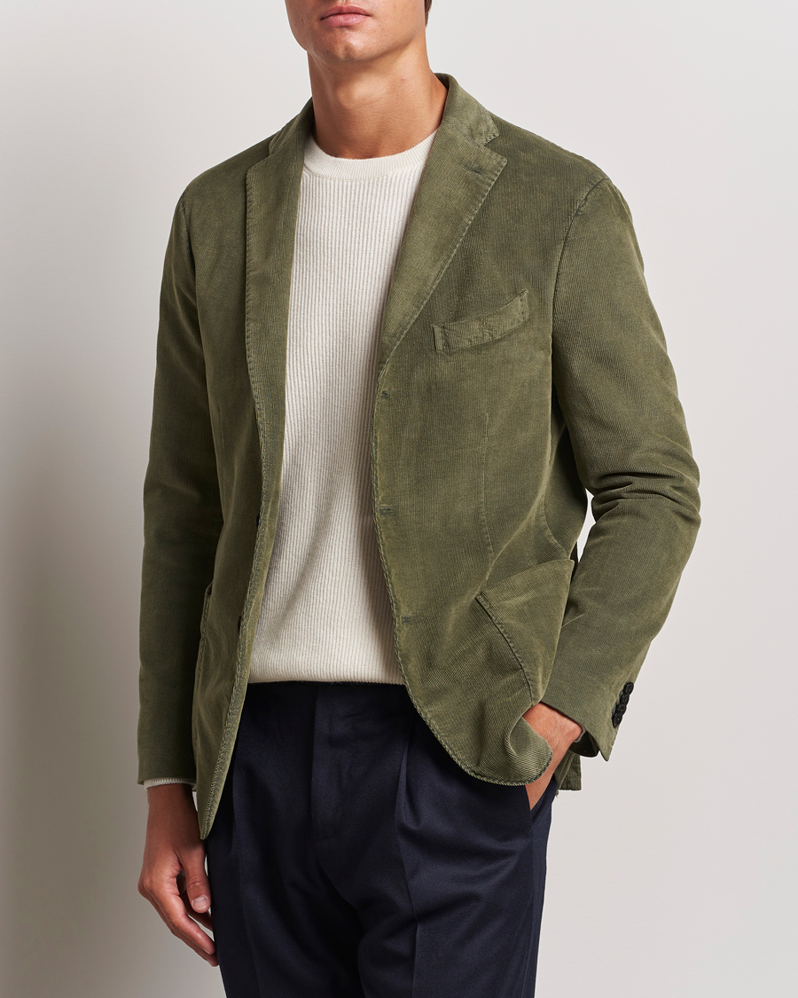 Mies | Pikkutakit | Boglioli | K Jacket Corduroy Blazer Dark Green