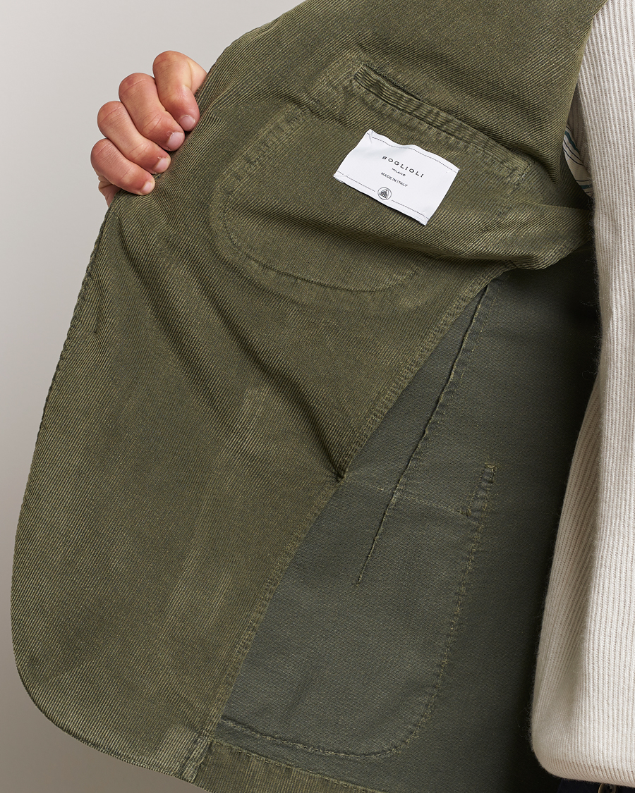 Mies | Pikkutakit | Boglioli | K Jacket Corduroy Blazer Dark Green