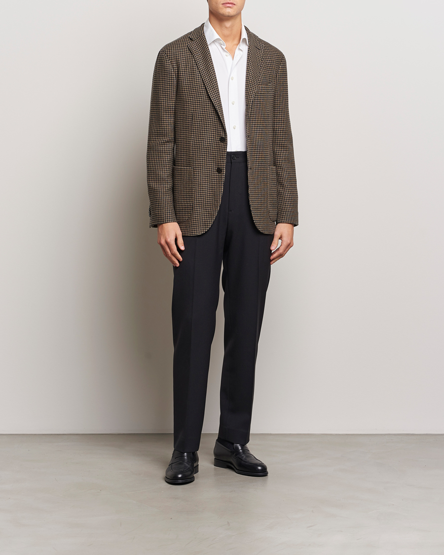 Mies | Pikkutakit | Boglioli | K Jacket Houndstooth Wool Blazer Brown