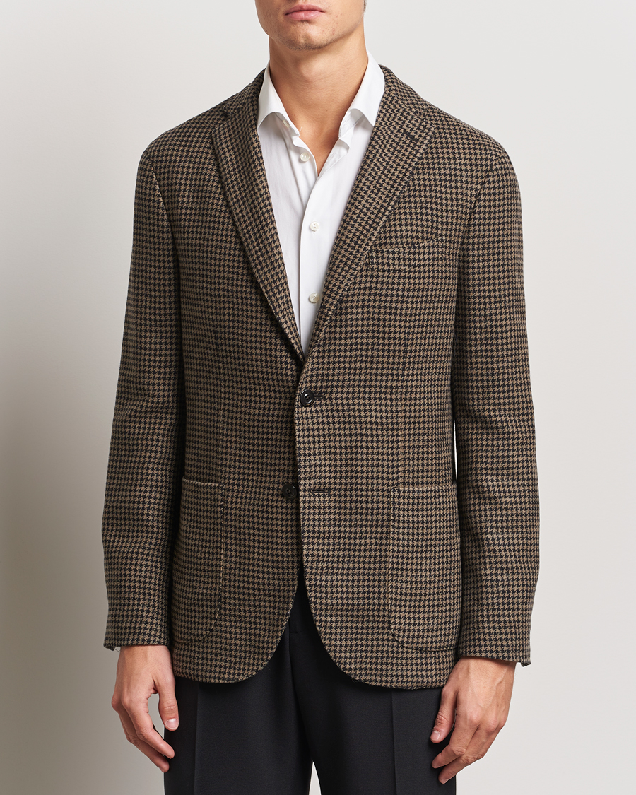 Mies | Pikkutakit | Boglioli | K Jacket Houndstooth Wool Blazer Brown