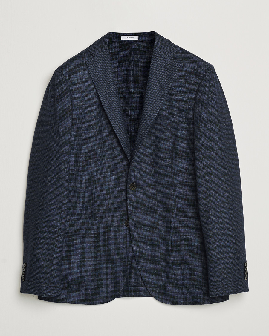 Mies | Pikkutakit | Boglioli | K Jacket Overcheck Wool Blazer Navy