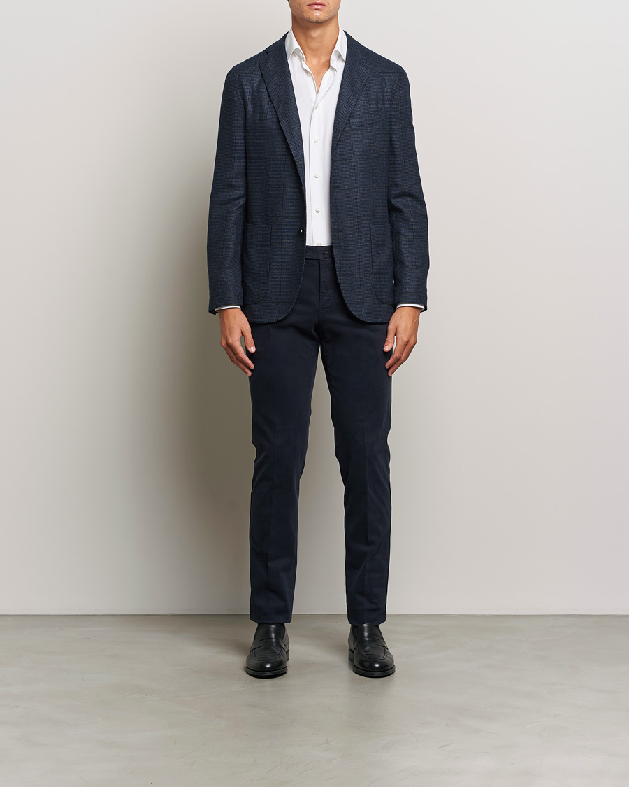 Mies | Pikkutakit | Boglioli | K Jacket Overcheck Wool Blazer Navy