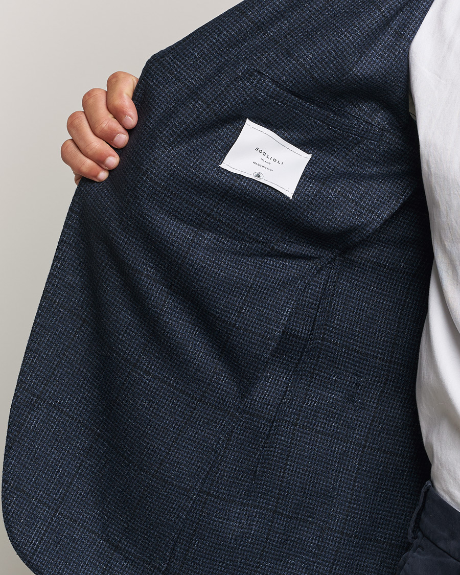 Mies | Pikkutakit | Boglioli | K Jacket Overcheck Wool Blazer Navy
